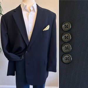 MENS BLAZER SIZE 56 SPORT COAT NAVY BLUE BIG TALL SUIT JACKET COMFORT ZONE
